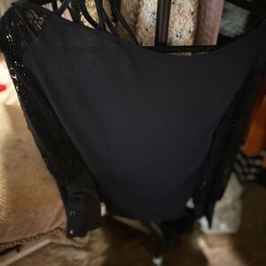 Navy blue Lace Off-Shoulder Top